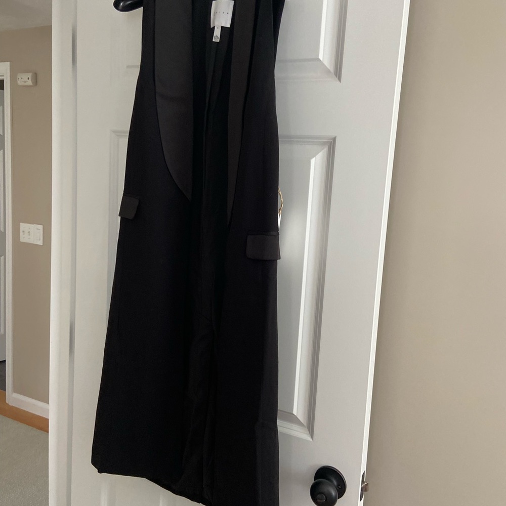 Leith Black Long Vest Blazer